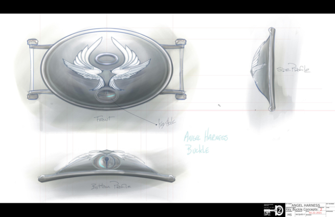 angel harness buckle locke and key