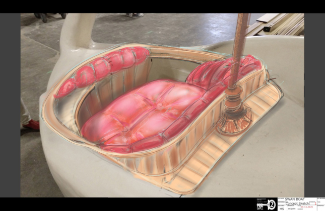 swan boat locke and key