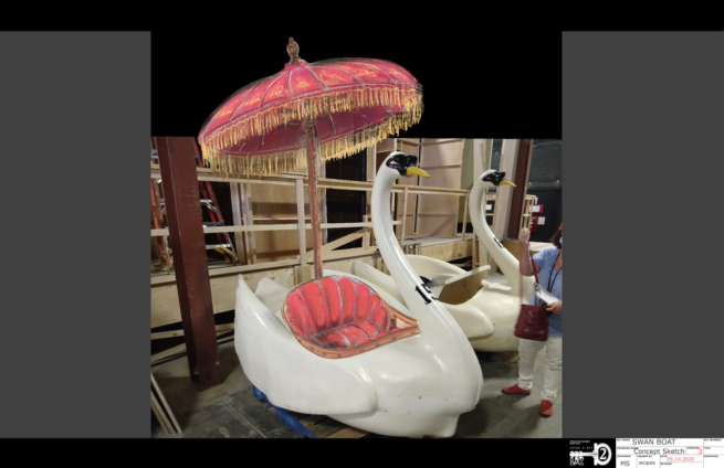 swan boat locke and key